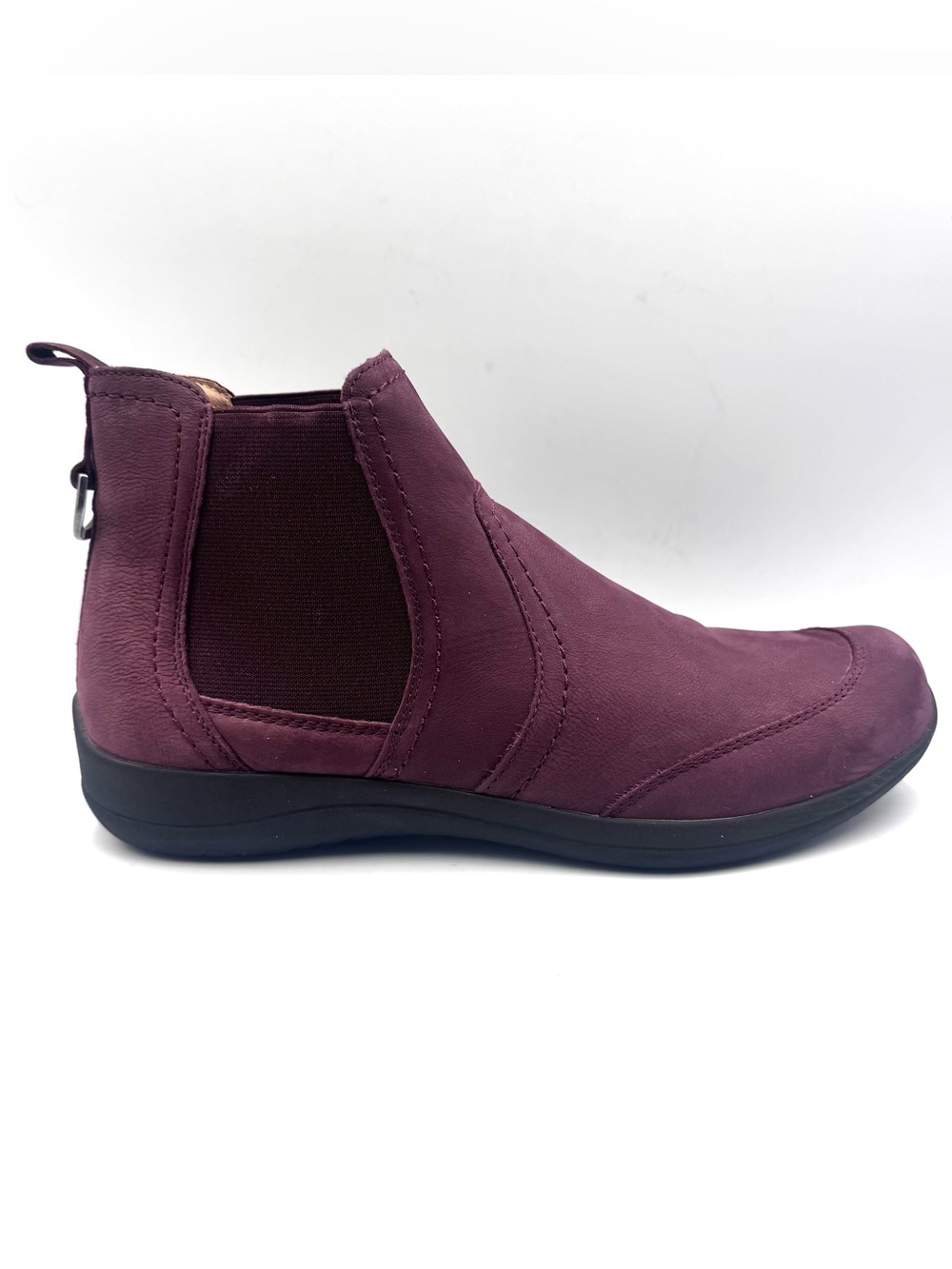 Earth Etfaine Plum Purple Leather Chelsea Ankle Boots Womens 10W